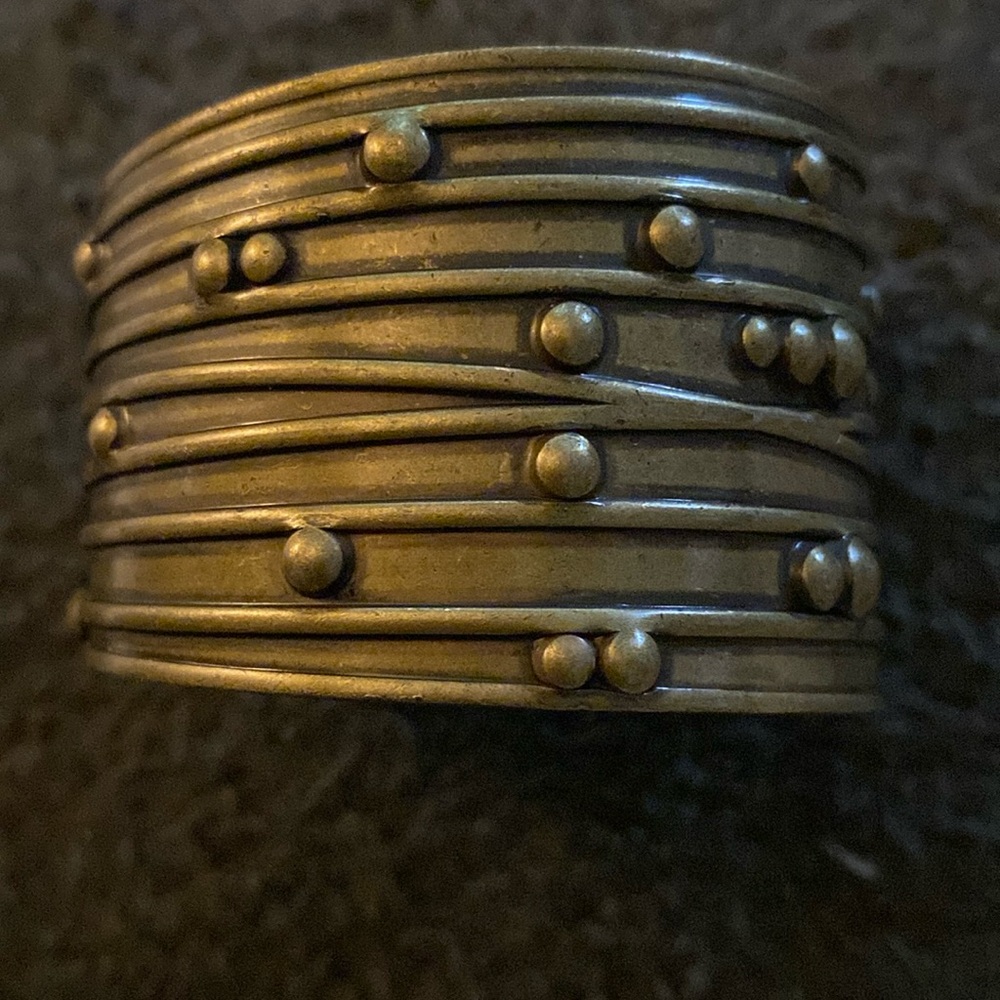 Mechanical Motif Brass Bracelet